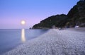 Moon with reflection over the sea Royalty Free Stock Photo