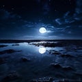 moon reflection a reflection of the moon on a body of water cra Royalty Free Stock Photo