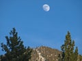 Moon Rise above Snow Mountain Royalty Free Stock Photo