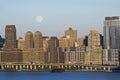 Moon Rise Over Manhattan Royalty Free Stock Photo