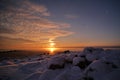 Moon rise and stars observingn in Latvia Royalty Free Stock Photo