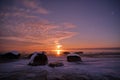 Moon rise and stars observingn in Latvia Royalty Free Stock Photo