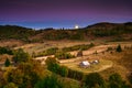 Moon rise in Transylvanian village, Romanian landscape