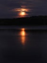 Moon rises silently over Hinkley Reservoir