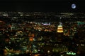 Moon rising above San Antonio, Texas Royalty Free Stock Photo