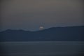 Moon rising from behind the mountains.Full Moon over the hills Royalty Free Stock Photo