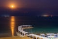 Moon rising over the Dead Sea Royalty Free Stock Photo