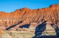 Moon rising over the scenic landscape in the Escalante Grand Staircase National Monument Utah Royalty Free Stock Photo