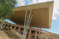 Modern roof over the rock-hewn churches at Lalibela, Ethiopia Royalty Free Stock Photo