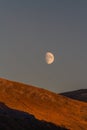 Moon rising over welsh hillside Royalty Free Stock Photo