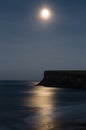 Moon Rising - Seascape - Moonlit Royalty Free Stock Photo