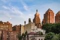 Moon Rising Above Union Square Park in New York City Royalty Free Stock Photo