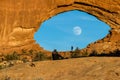 Moon rising thru North Window Royalty Free Stock Photo