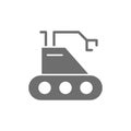 Moon rover, robot, cosmos exploration grey icon.