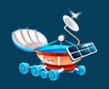 Moon rover , space ship, lunar rover, moonwalker,research spaceship, vector catroon ilustration Royalty Free Stock Photo