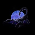 Moon scorpio on black background Royalty Free Stock Photo