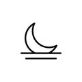 the moon the sea icon. Element of autumn icon for mobile concept and web apps. Thin line the moon the sea icon can be used for web Royalty Free Stock Photo