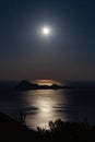 Moon in the sea, Turkey`s island, rocks
