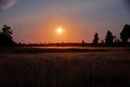 Moon set Night sky over baltic fields observing Royalty Free Stock Photo