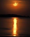 Moon set and reflection observing HDR