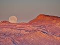 Moonset at Sunrise Near Utah Border