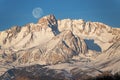 Moon Setting Over Mount Humphreys Royalty Free Stock Photo