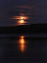 Moon reflection shadows on Hinkley Reservoir