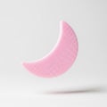 A moon-shaped nail buffing block, floating in mid air horizontally on a solid white background Royalty Free Stock Photo