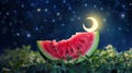 Moon-shaped Watermelon Delight: Captivating Visuals in
