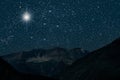 The moon shines over the manger of christmas of Jesus Christ Royalty Free Stock Photo