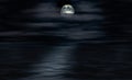 Moon shines over water Royalty Free Stock Photo