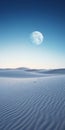 Blue Sunrise Moon Above White Sand Dunes - Photorealistic Kolsch Fine Art