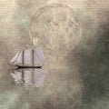 Moon and Ship Royalty Free Stock Photo