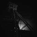 Moon shot dark of charcoal mine Shaft Waterschei