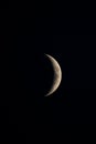 half moon telescope view black background