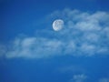 2021 Moon Shot with White Clouds