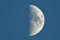 Moon First Quarter detailed closeup Royalty Free Stock Photo