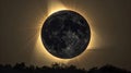 Moon Silhouette Eclipse with Radiant Sun. Concept Astronomy, Eclipse, Moon phases, Sun, Silhouette Royalty Free Stock Photo