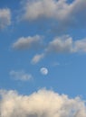 Moon on the sky and clouds