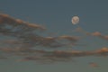 Moon in a sky with clouds, Royalty Free Stock Photo