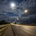 Moon Sky Clouds Road Royalty Free Stock Photo