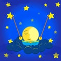 The moon is sleeping in the cradle