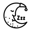 moon sleeping line icon vector illustration