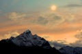 Moon and snow mountain Royalty Free Stock Photo