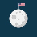 Moon in the space flat design vector Royalty Free Stock Photo
