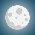 Moon in the space flat design vector Royalty Free Stock Photo