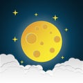 Moon in the space flat design vector Royalty Free Stock Photo