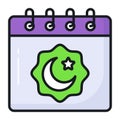 Moon and star with calendar showing concept of ramadan calendar Royalty Free Stock Photo