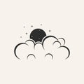 moon star and cloud line art logo design vector Royalty Free Stock Photo