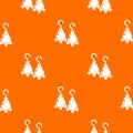 Moon star earrings pattern vector orange Royalty Free Stock Photo